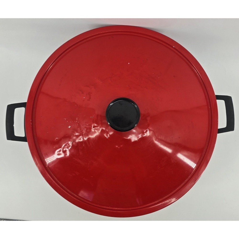 Vtg 70s West Bend Electric Wok Red Made in USA Tested Works 14" w/ Rack, Cord - Picture 2 of 14